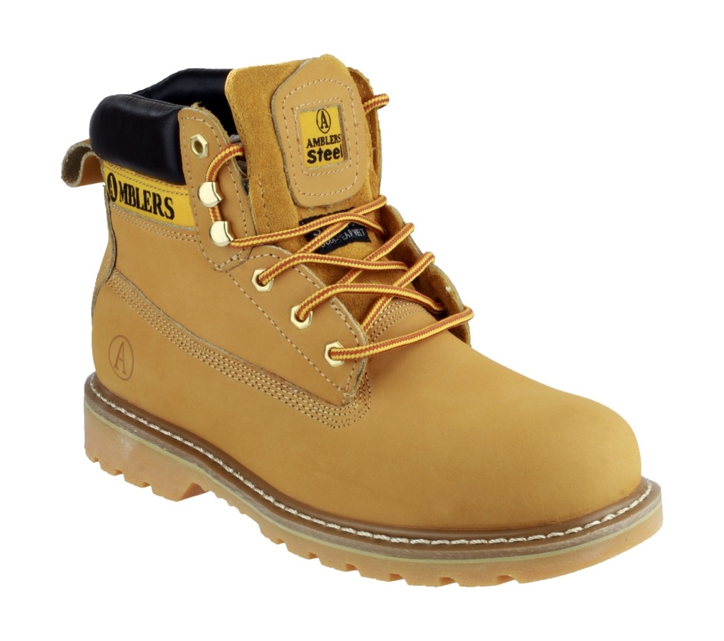 Tan Welted Safety Boots, Padded Top (6)