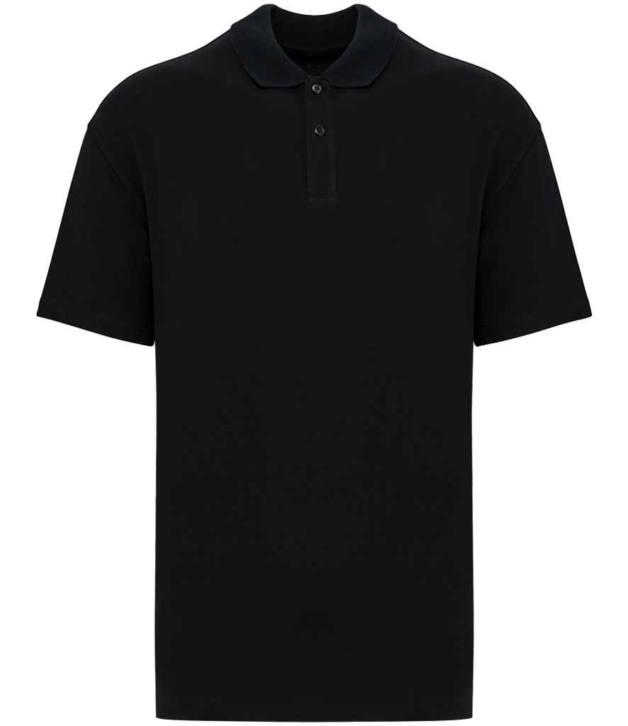 [NS204 BLK XS] Native Spirit Drop Shoulder Piqué Polo Shirt (XS, Black)