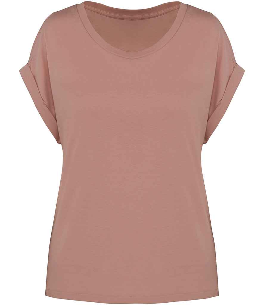 [NS309 PEL XS] Native Spirit Ladies Roll-Up Sleeve T-Shirt (XS, Petal Rose)