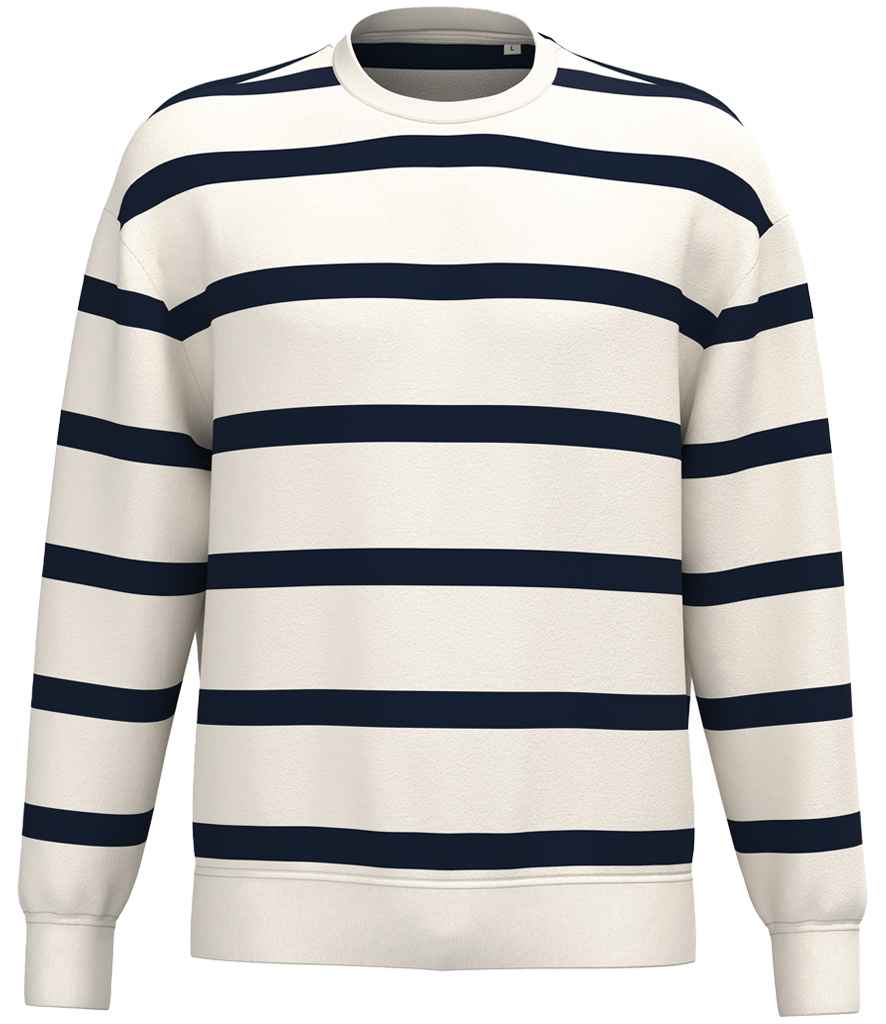 Native Spirit Unisex Striped Crew Neck Sweatshirt (XS)