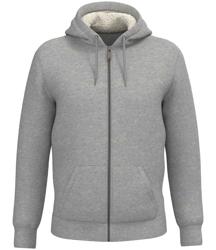 [NS460 MGH XS] Native Spirit Unisex Sherpa lined Full Zip Sweatshirt (XS, Moon Grey Heather)