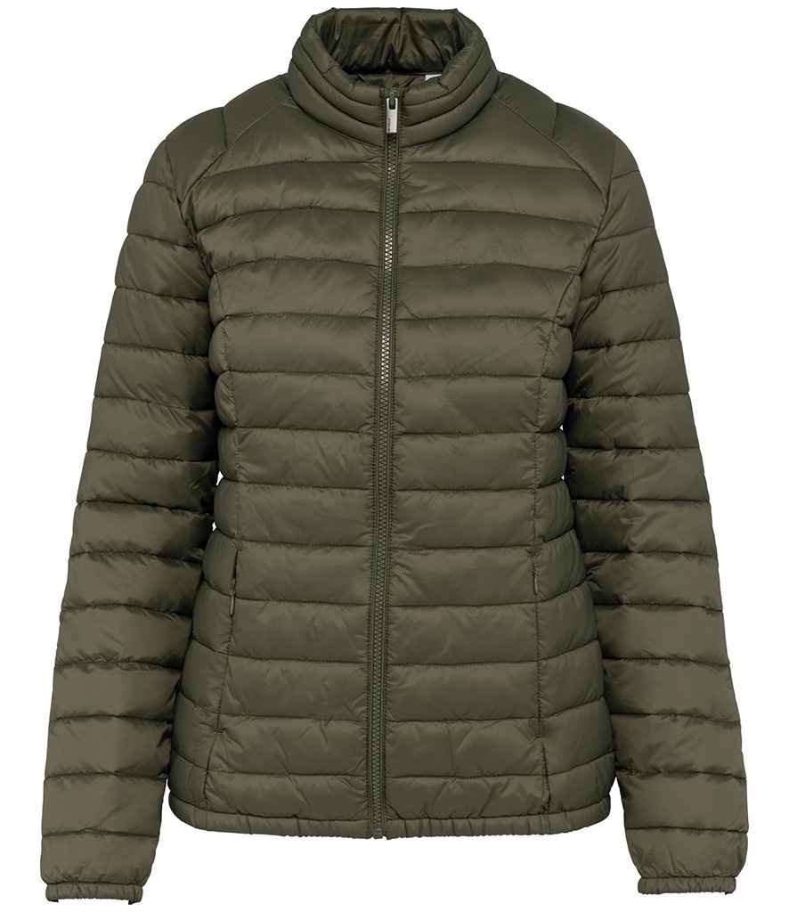 [NS6001 ORK XS] Native Spirit Ladies Lightweight Recycled Padded Jacket (XS, Organic Khaki)
