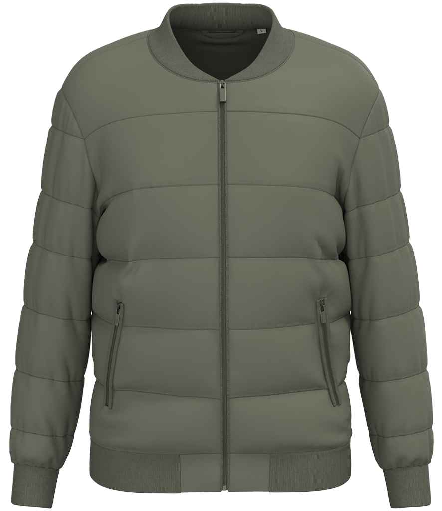[NS613 ORK XS] Native Spirit Varsity Collar Padded Jacket (XS, Organic Khaki)