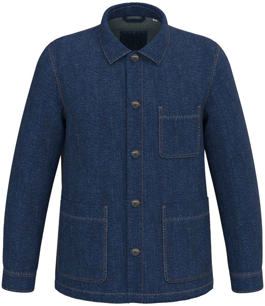 [NS614 DNM XS] Native Spirit Unisex Dropped Shoulder Denim Jacket (XS)
