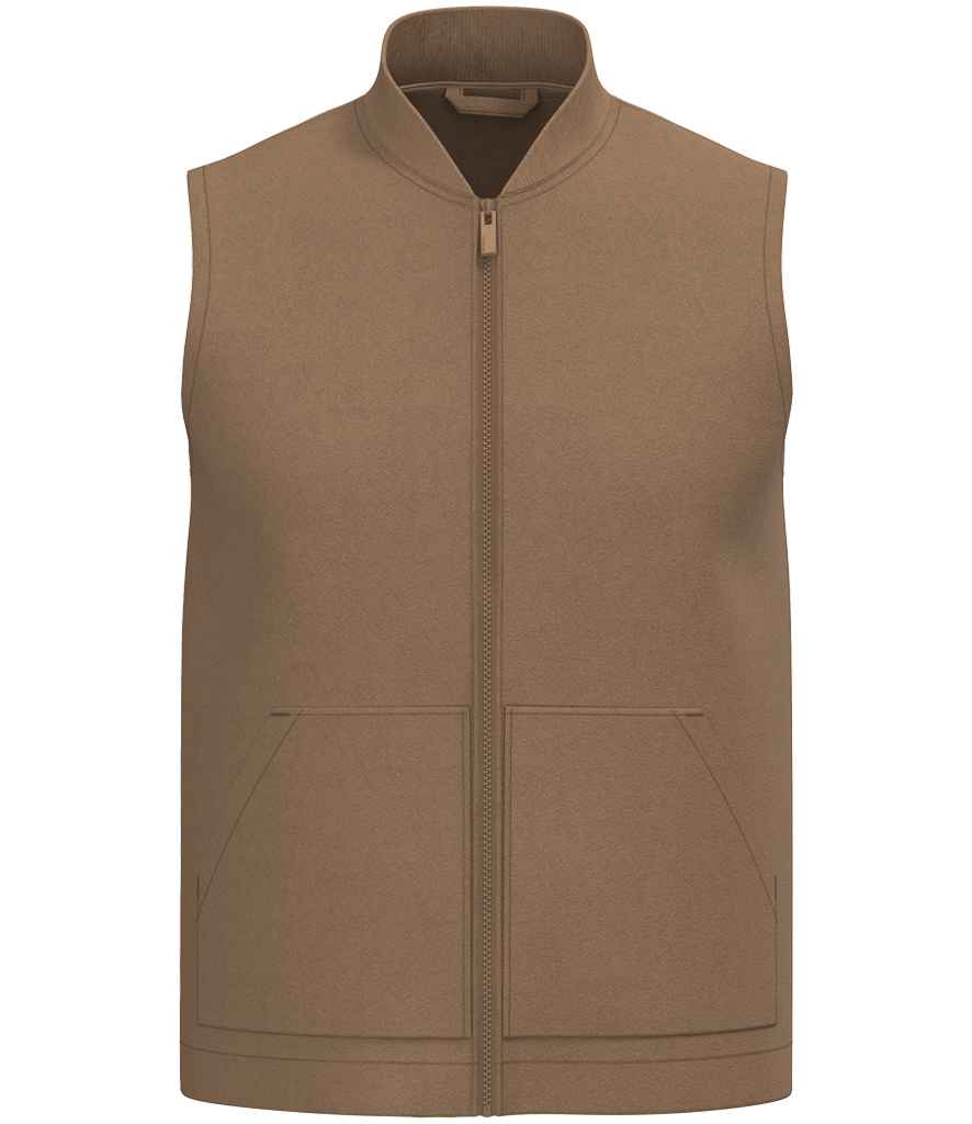 [NS623 DRC XS] Native Spirit Unisex Twill Bodywarmer with Varsity Collar (XS, Dark Camel)