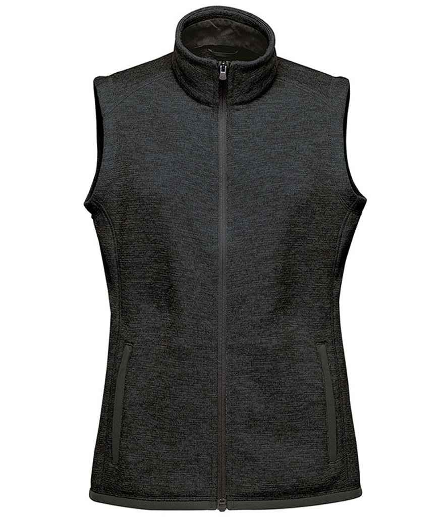 [FHV1W BKH XS] Stormtech Ladies Avalante Full Zip Knitted Fleece Gilet (XS, Black Heather)