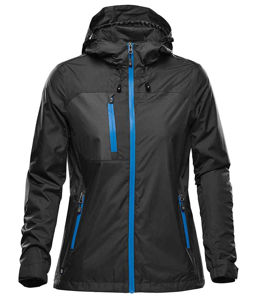 [GXJ2W BK/AZ XS] Stormtech Ladies Olympia Shell Jacket (XS, Black/Azure)
