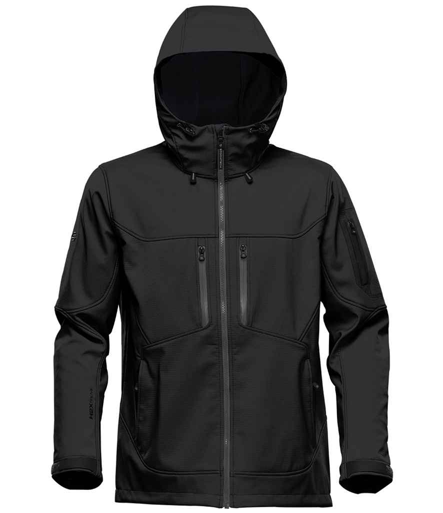 [HR1 BK/GP S] Stormtech Epsilon 2 Hooded Soft Shell Jacket (S, Black/Graphite Grey)