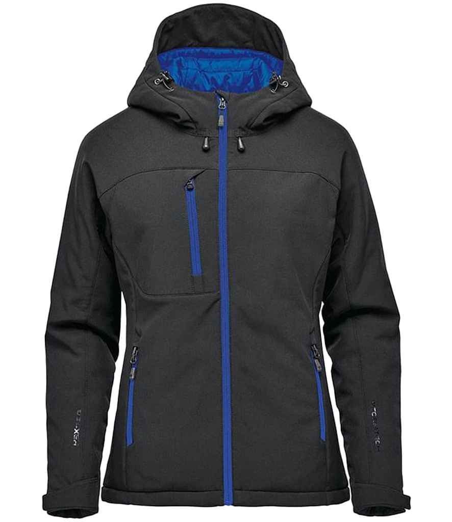 [KSX1W BK/AZ XS] Stormtech Ladies Orbiter Insulated Soft Shell Jacket (XS, Black/Azure)