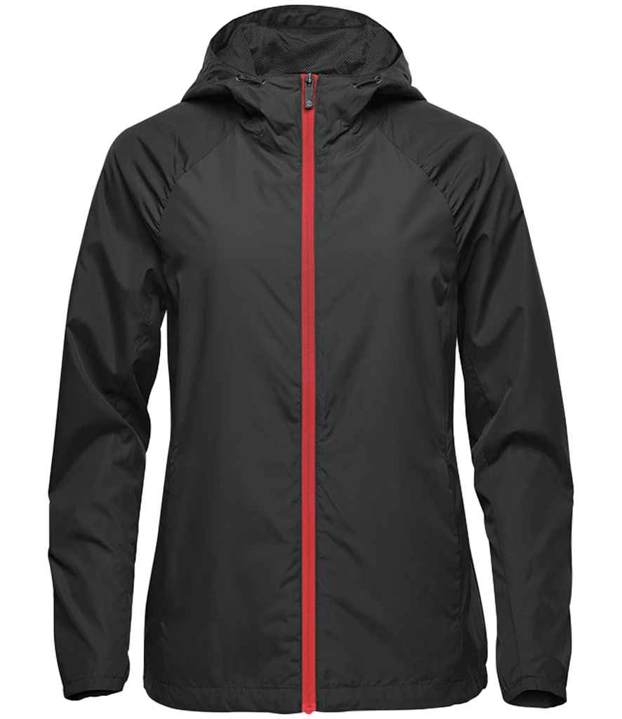 [KXT2W BK/BR XS] Stormtech Ladies Pacifica Wind Jacket (XS, Black/Bright Red)