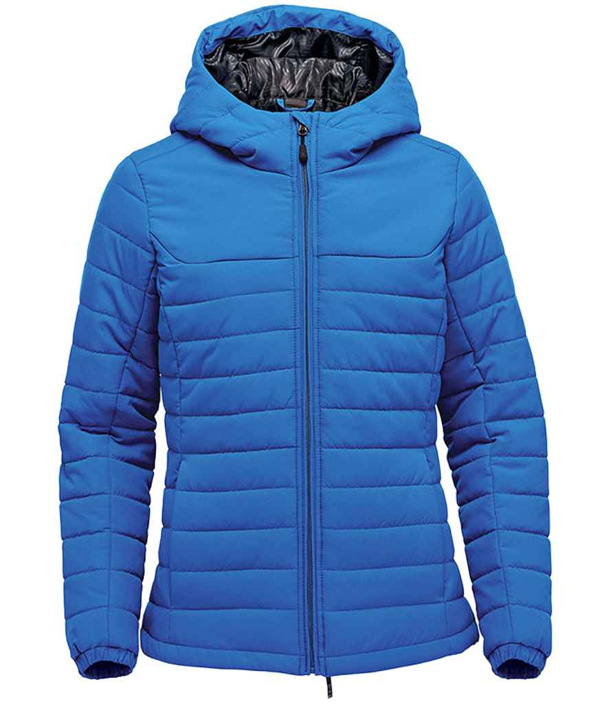 [QXH1W AZR XS] Stormtech Ladies Nautilus Quilted Hooded Jacket (XS, Azure)