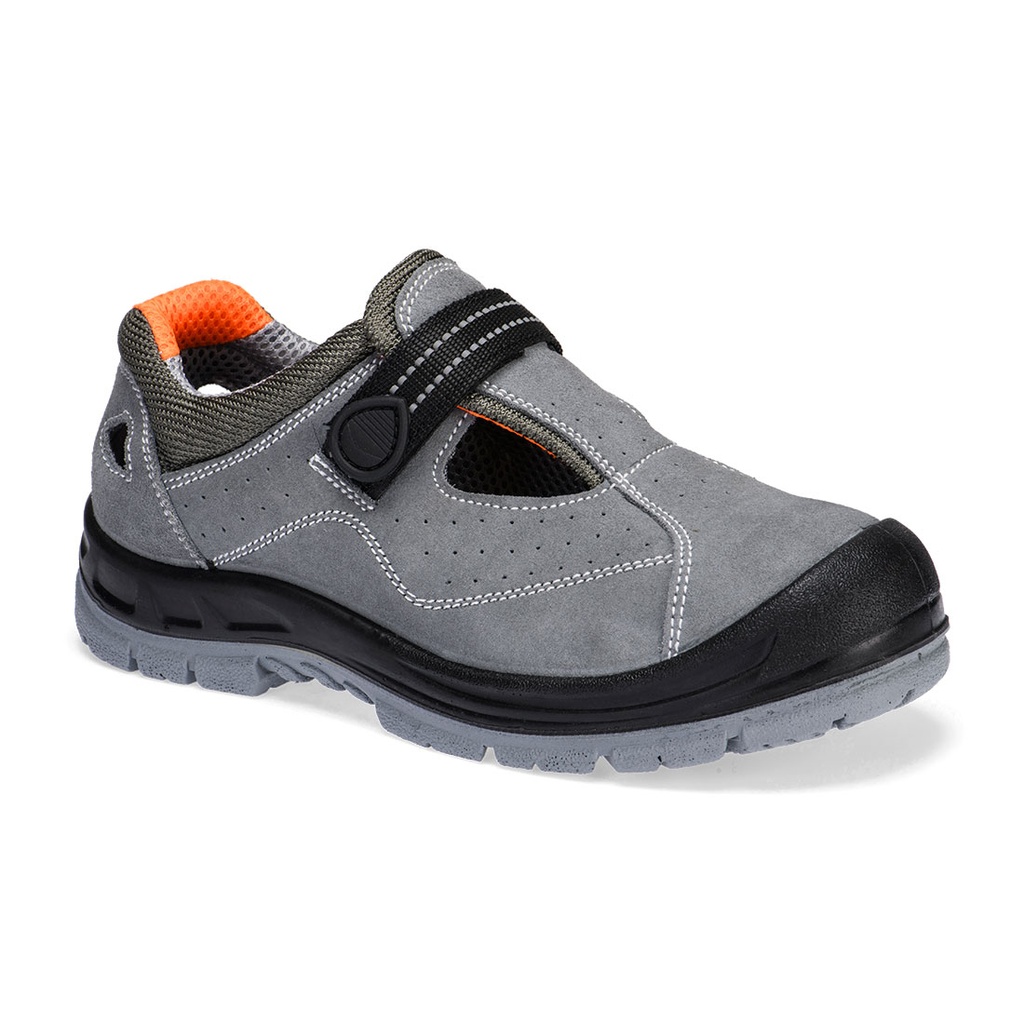[FW42GRR35] Steel Cow Suede Leather Sandal S1 SR FO Grey (35)