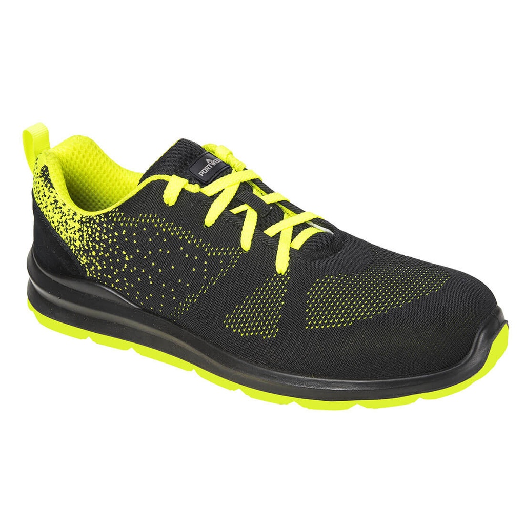 [FT25BGN36] Steel Textile Trainer S1P FO SR (Black/Green, 36)