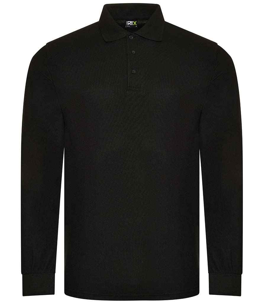 [RX102 BLK XS] Pro RTX Pro Long Sleeve Piqué Polo Shirt (Black, XS)