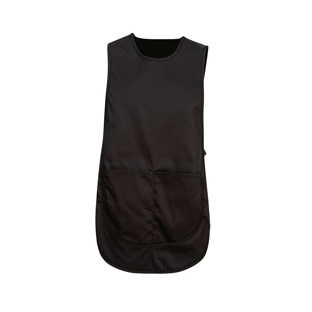 [S843BKRS/M] Tabard Apron with Pocket (Black, S/M)