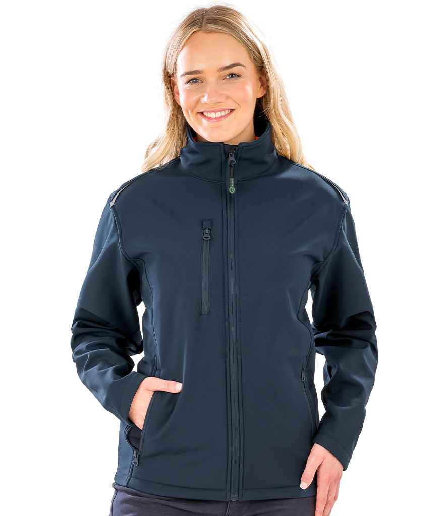 Result Genuine Recycled Ladies Three Layer Printable Soft Shell Jacket (Black, Small)