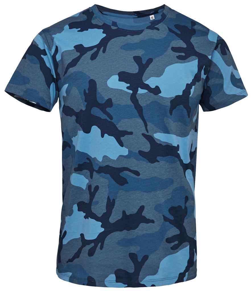 [01188 BLC S] SOL'S Camo T-Shirt (S, Blue Camo)