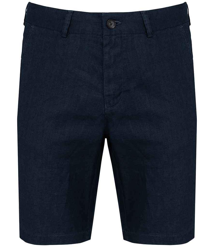 [SP711 NAV 36] Spasso Linen Bermuda Shorts (36, Navy)