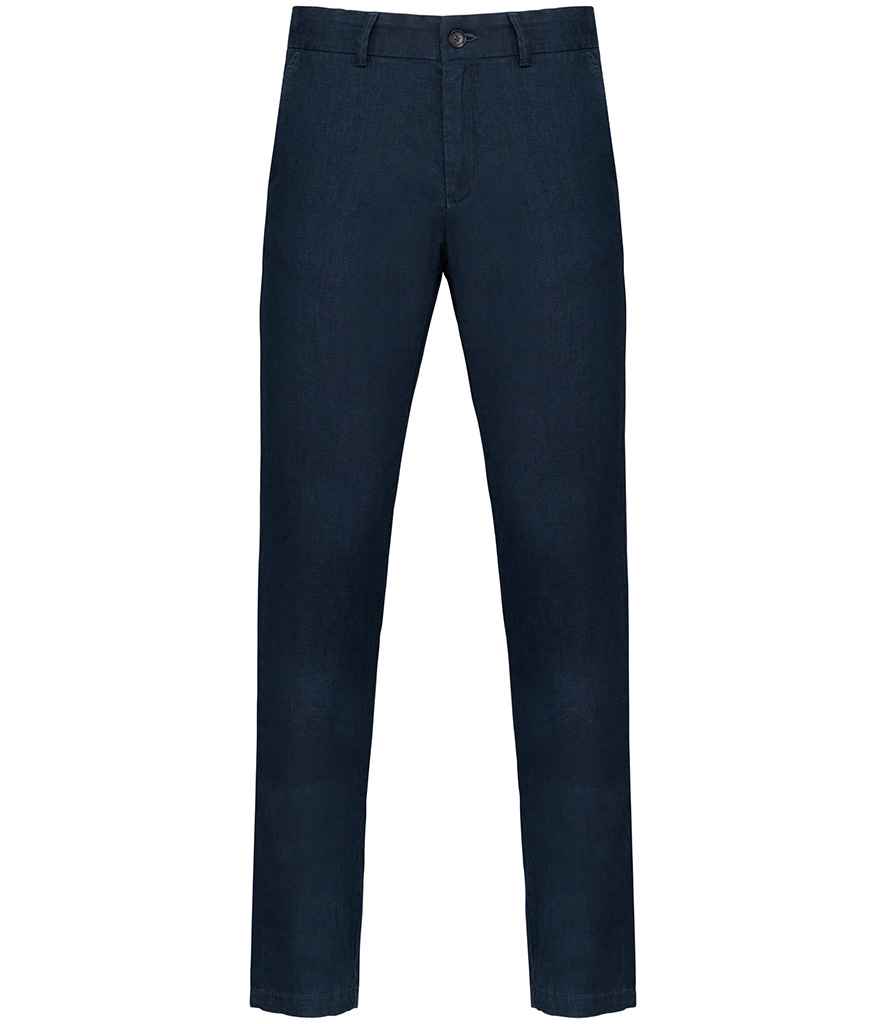 [SP710 NAV 36] Spasso Linen Trousers (36, Navy)