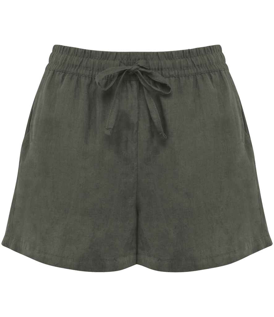 [SP723 ORK XS] Spasso Ladies Linen Shorts (XS, Organic Khaki)