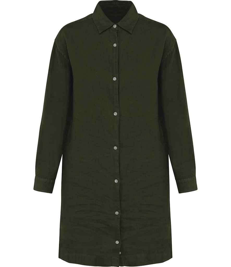 [SP5008 ORK XS] Spasso Ladies Linen Dress Shirt (XS, Organic Khaki)