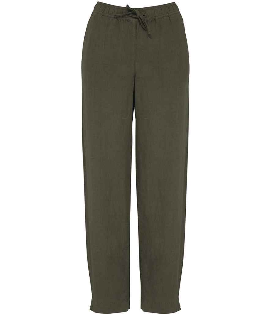 [SP733 WOK XS] Spasso Ladies Washed Trousers (XS, Washed Organic Khaki)