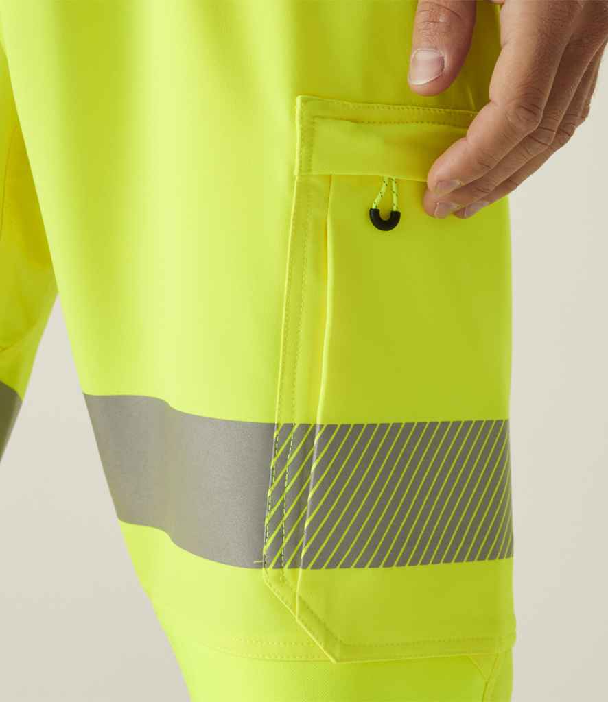 [RG536 YEL S] Regatta High Visibility Prolite Stretch Jog Pants (S, Yellow)