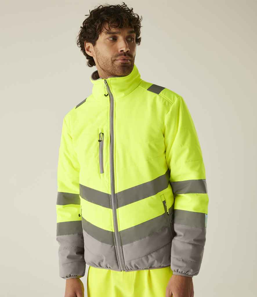 [RG548 YL/GY S] Regatta High Visibility Two Tone Thermal Baffle Jacket (S, Yellow/Grey)
