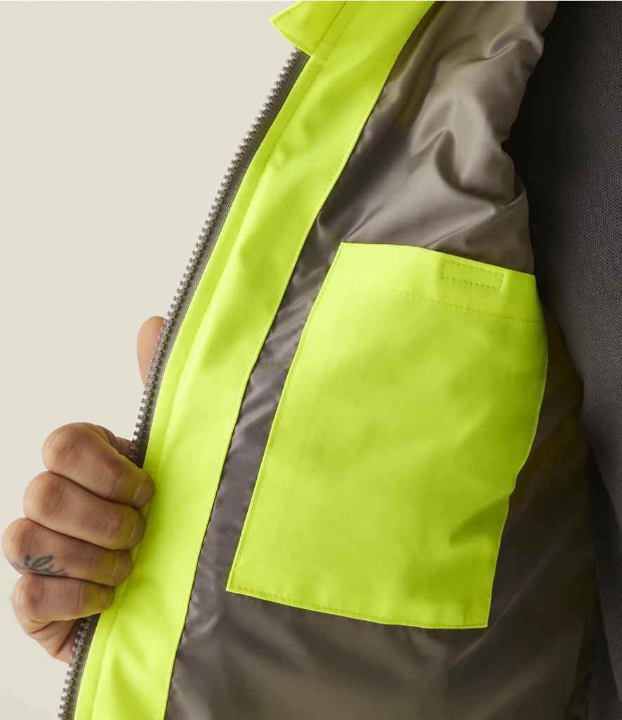 [RG549 YL/GY S] Regatta High Visibility Two Tone Thermal Baffle Bodywarmer (S, Yellow/Grey)