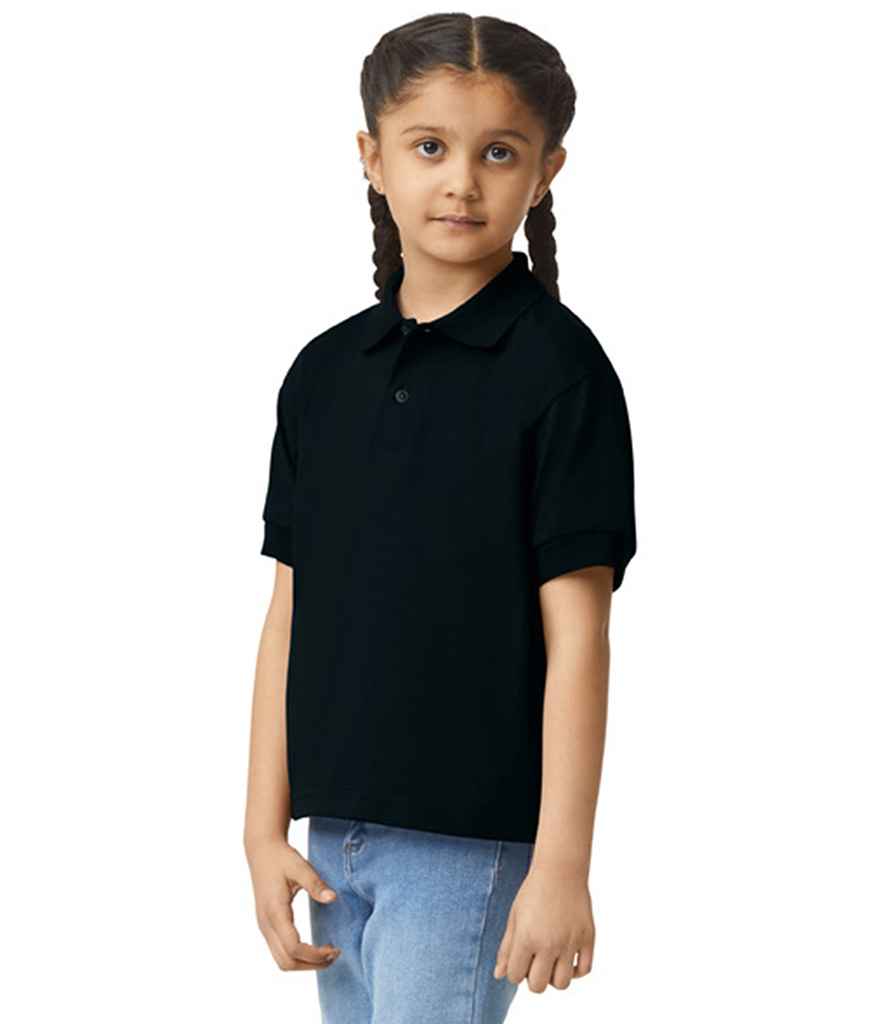 [GD40B BLK S] Gildan Kids DryBlend® Jersey Polo Shirt (Black, S)