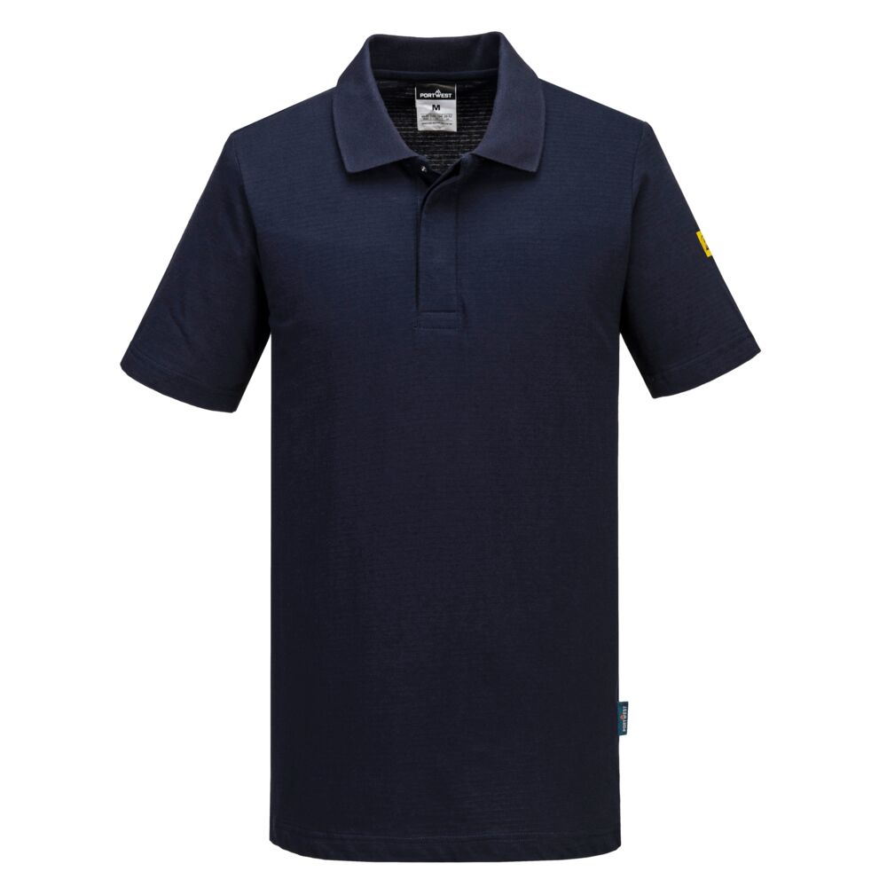 [AS21NVRXS] Anti-Static ESD Polo Shirt S/S (Navy, XS)