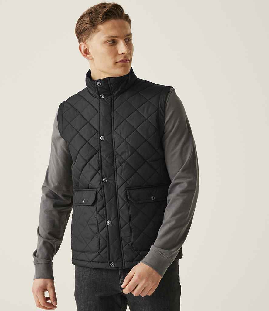 [RG187 BLK XS] Regatta Tyler Diamond Quilted Bodywarmer (XS, Black)