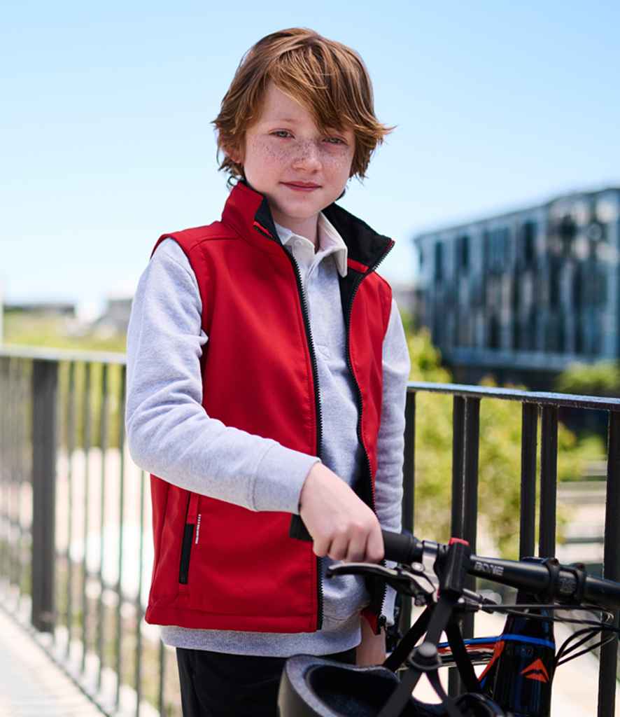 [RG331 CS/BK 3-4] Regatta Kids Ablaze Soft Shell Bodywarmer (3-4, Classic Red/Black)