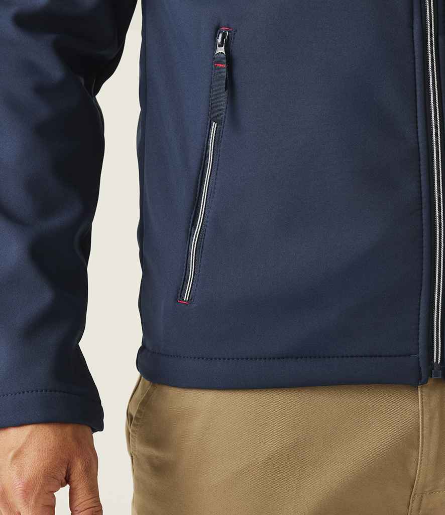 [RG371 NV/CS S] Regatta Ascender Two Layer Soft Shell Jacket (S, Navy/Classic Red)