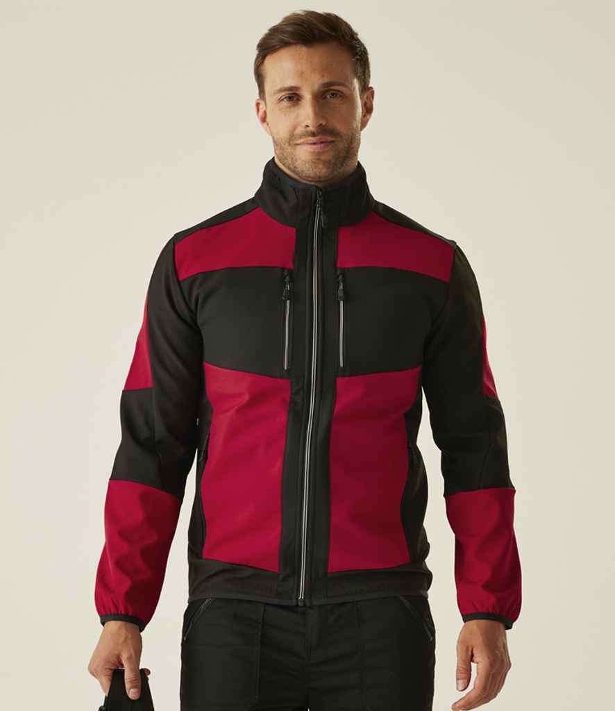 [RG384 CS/BK XS] Regatta E-Volve Unisex Two Layer Soft Shell Jacket (XS, Classic Red/Black)