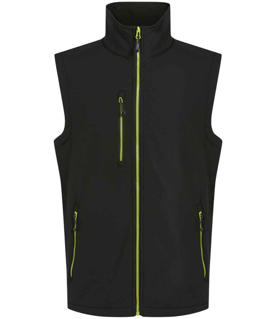 [RG455 BK/LM S] Regatta Navigate Two Layer Soft Shell Bodywarmer (S, Black/Lime Green)