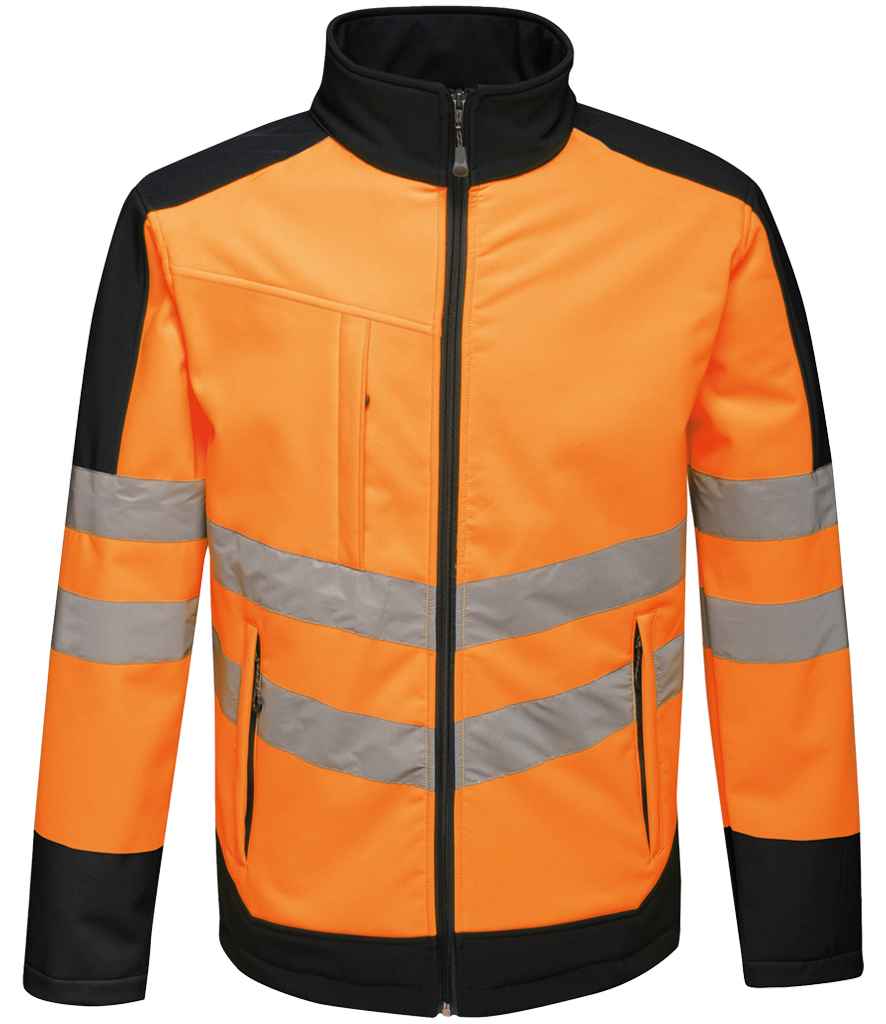 [RG474 OR/NV S] Regatta High Visibility Pro Soft Shell Jacket (S, Orange/Navy)