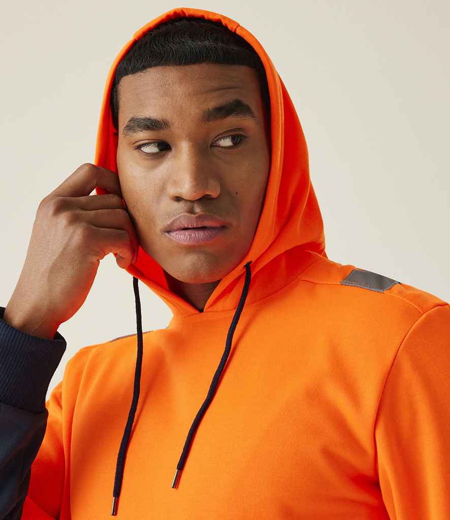 [RG484 OR/NV S] Regatta High Visibility Pro Overhead Hoodie (S, Orange/Navy)