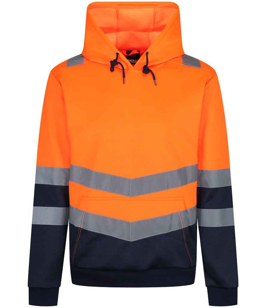 [RG484 OR/NV S] Regatta High Visibility Pro Overhead Hoodie (S, Orange/Navy)
