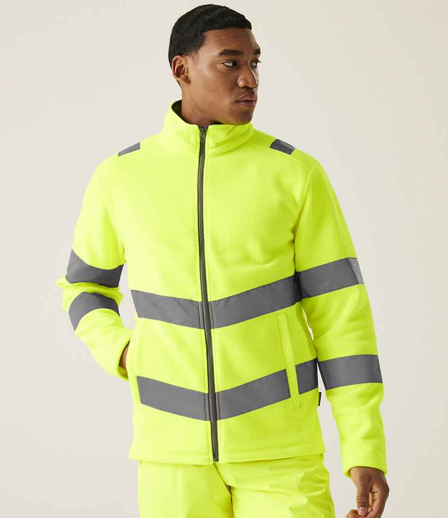 [RG558 YEL S] Regatta High Visibility Pro Contract Thor Fleece Jacket (S, Yellow)
