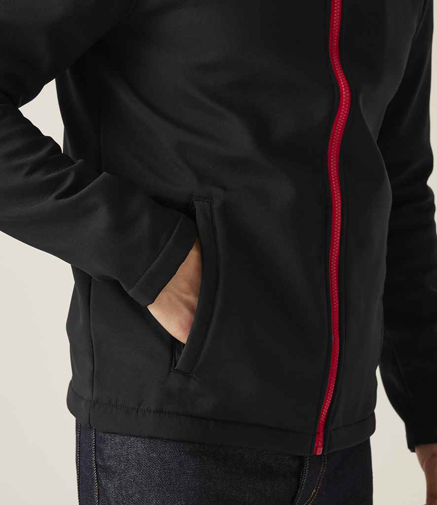 [RG627 BK/CS S] Regatta Ablaze Printable Soft Shell Jacket (S, Black/Classic Red)