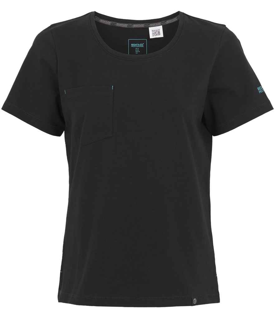 [RG810 BLK 8] Regatta Ladies Ada Cotton Stretch T-Shirt (8, Black)