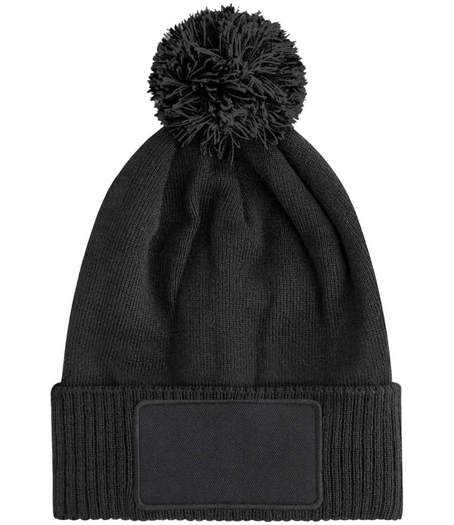[BB443B BK/GP ONE] Beechfield Kids Snowstar® Patch Beanie (Black/Graphite Grey)