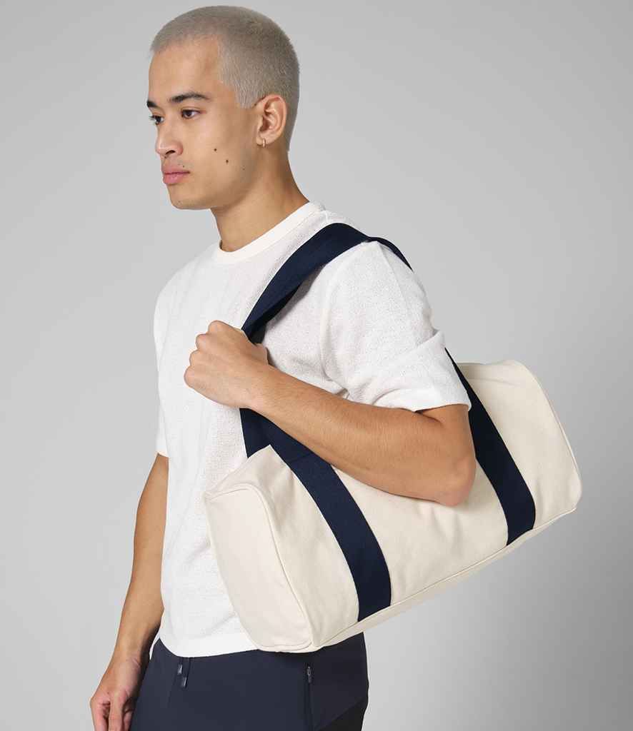 [BG676 NT/NV ONE] BagBase Edit Canvas Duffle (Natural/Navy)