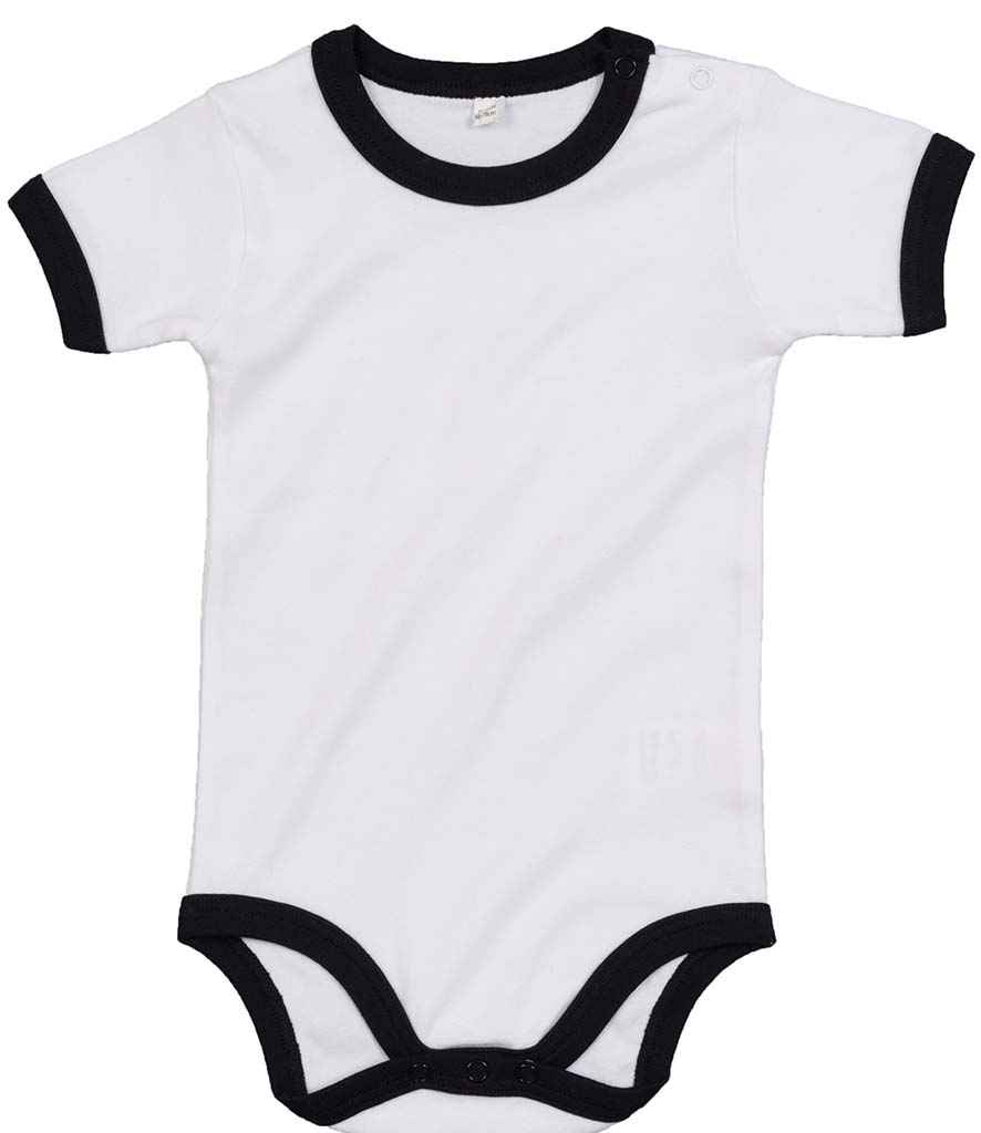 BabyBugz Baby Ringer Bodysuit (3-6, White/Navy)
