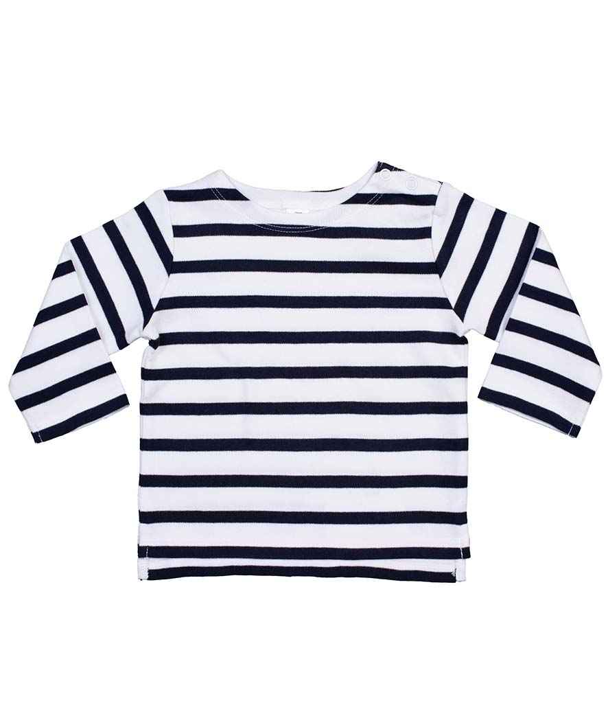 [BZ52 WH/NN 3-6] BabyBugz Baby Breton Long Sleeve T-Shirt (3-6)