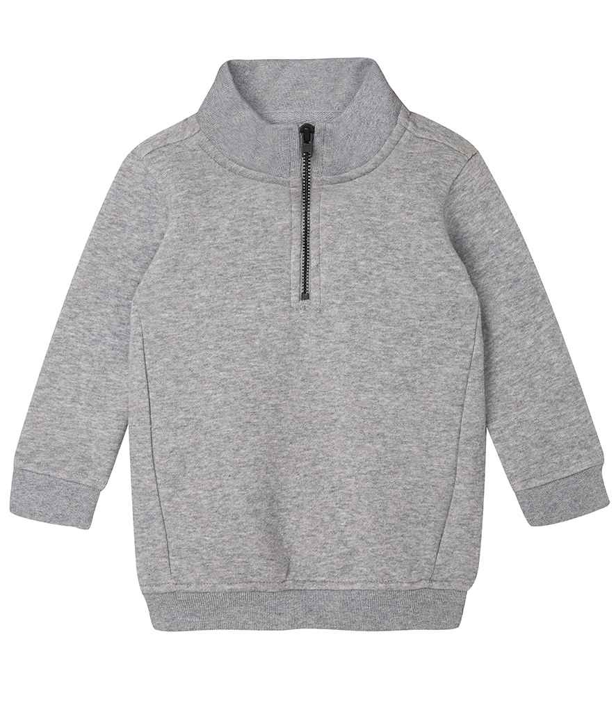 [BZ66 HEA 6-12] BabyBugz Baby 1/4 Zip Sweatshirt (6-12, Heather Marl)