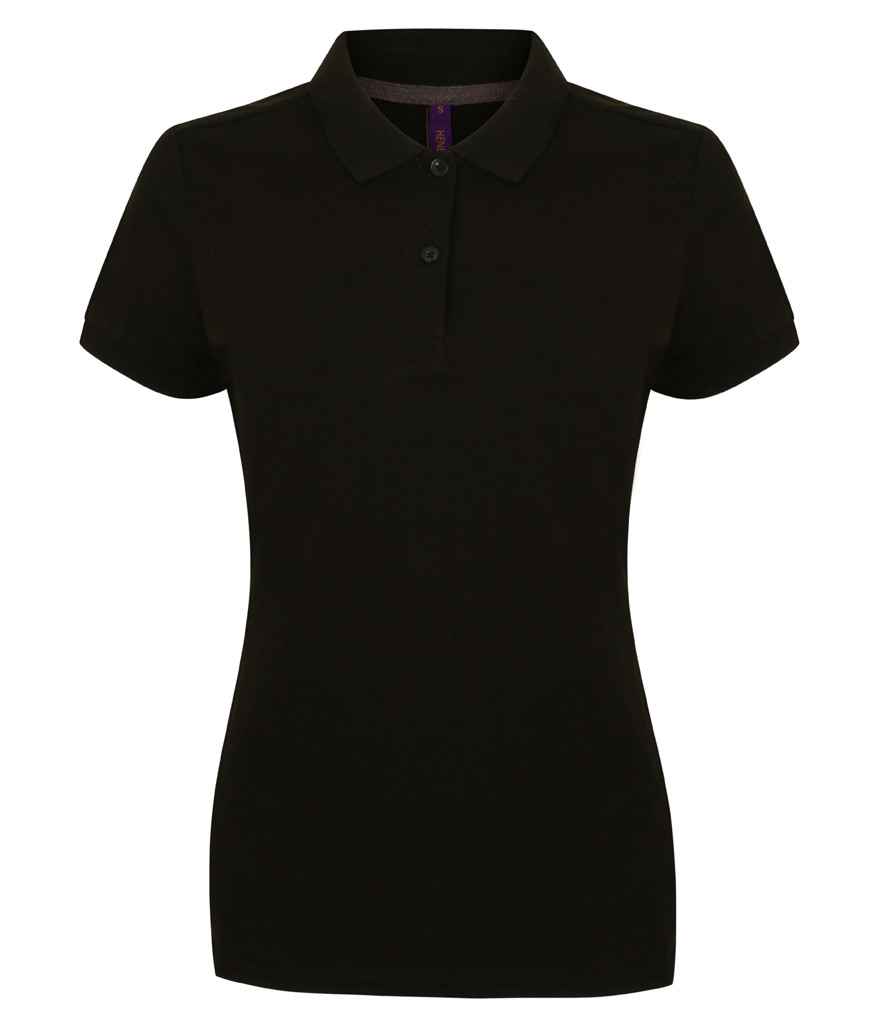 [H102 BLK XXS] Henbury Ladies Modern Fit Cotton Piqué Polo Shirt (XXS, Black)