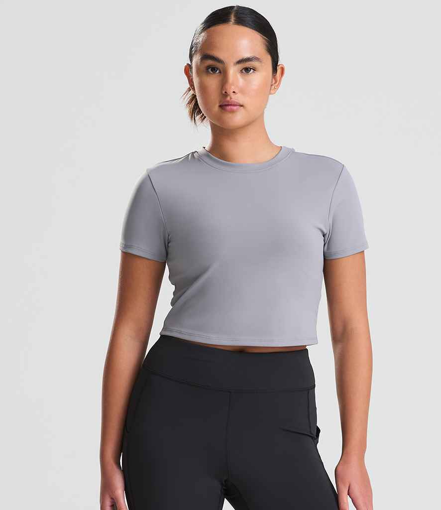 [JC215 PLA XS] AWDis Ladies Cool Recycled Cropped T-Shirt (XS, Platinum Grey)