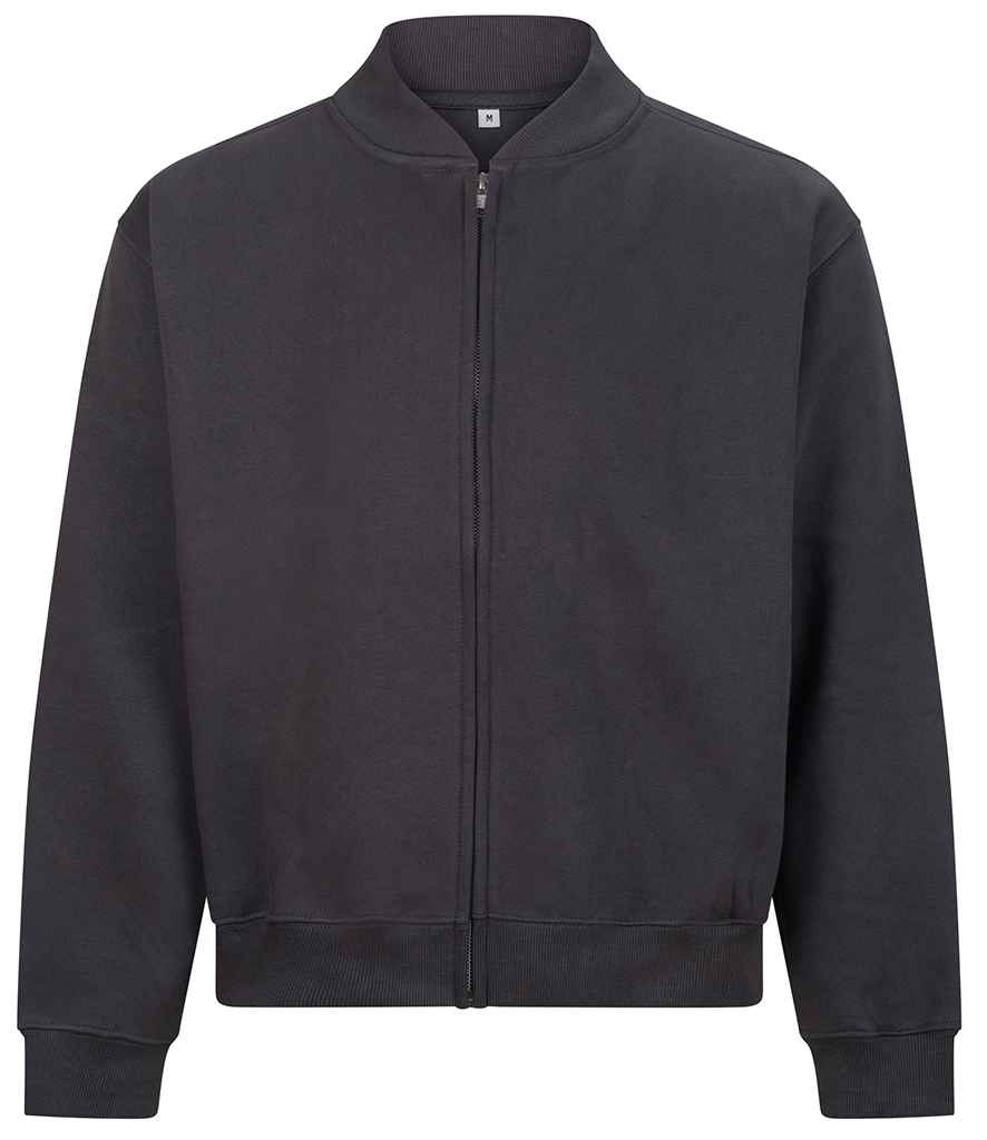 [JH124 SDC XS] AWDis Signature Heavyweight Bomber Sweat Jacket (XS, Solid Charcoal)